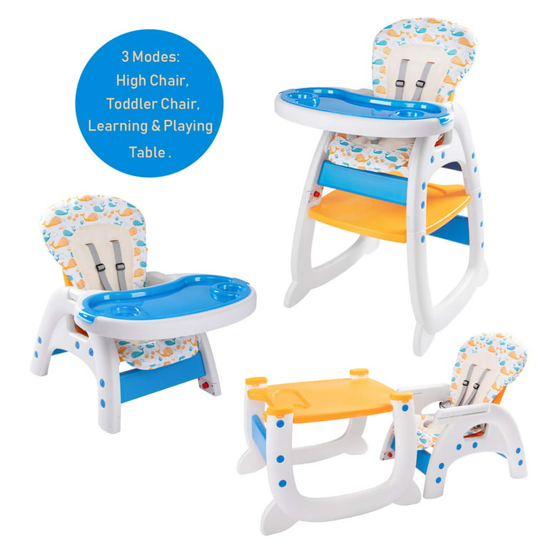 Bable 3 in 1 High Chairs for Babies and Toddlers, Toddler Chair Infant Table  and Chair Set (Blue) 
