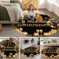 thumbnail image 6 of Happy Birthday Round Area Rug 4ft, Gifts Golden Black Balloons Goblet Glitter Ribbons Washable Non-Slip Circle Rugs for Bedroom Living Room Kitchen, Non Shedding Circle Carpet for Dining Room Dorm, 6 of 9