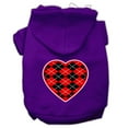 thumbnail image 5 of Pet Dog  Cat Hoodie Screen Printed, "Red Argyle Heart", 5 of 10