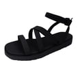 thumbnail image 2 of UTTOASFAY Clearance Sandals for Women Summer Fashion Women Buckle Flat Open Toe Slipper Sandals Beach Casual Shoes Flash Picks, 2 of 6