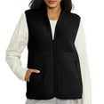 thumbnail image 2 of SAATLERI Womens Fuzzy Sherpa Fleece Vest Casual Sleeveless Outerwear Travel Zip Up Jacket Lightweight Warm Gilet With Pockets, 2 of 8