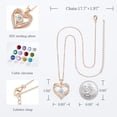 thumbnail image 4 of Collar de mujer de plata de ley 925 chapado en oro rosa con colgante de piedra natal para mujer con circonitas cúbicas, regalos de joyería para el día de la madre, regalo de cumpleaños para, 4 of 5
