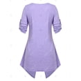 thumbnail image 2 of Talla grande enrollar el manga de la faux Twinset Tee Rosegal Camisetas tallas grandes, 2 of 5
