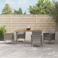 thumbnail image 1 of vidaXL 5 Piece Garden Dining Set with Cushions Grey Poly Rattan, 1 of 5
