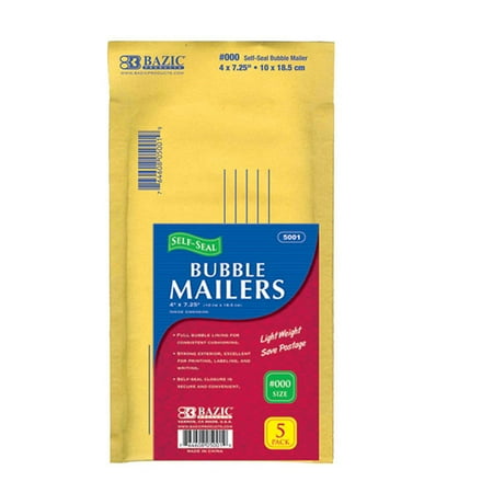 000 Office Pack (New 402072 4 Inch X 7.25 Inch 000 Self- Seal Bubble Mailers 5 / Pack (24-Pack) Office Supply Cheap Wholesale Discount Bulk Stationery Office Supply River)