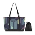 thumbnail image 7 of FORMRS Canvas Laptop Tote Bag for Women with 15.6" Computer Compartments Shoulder Handbag, Cube Stripes, 7 of 7