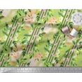 thumbnail image 3 of Soimoi Green Cotton Duck Fabric Leaf Floral Printed Fabric 1 Yard 44 Inch Wide, 3 of 3