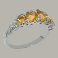 thumbnail image 3 of LBG British Made 925 Sterling Silver Natural Citrine Womens Promise Ring - 33 size options - Size 6.5, 3 of 6