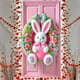 thumbnail image 4 of Cubierta de puerta de bienvenida de conejo, decoración de fondo de puerta de Feliz Pascua rosa, letrero de bienvenida para puerta de entrada de Pascua para recuerdos de fiesta de Feliz Pascua, 4 of 7