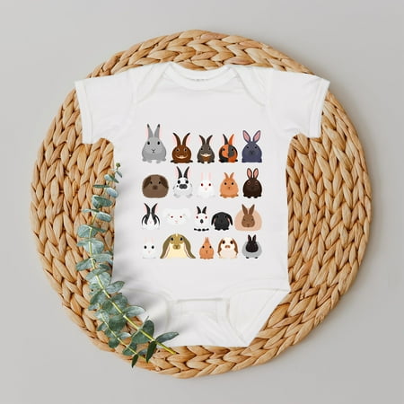 

Rabbit Lovers Kid s Tees Farm Animal Infant Bodysuits Illustration Breeds Youth-5/6T Shirt / White