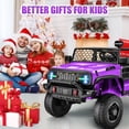 thumbnail image 3 of Farmdex 24V 2 Seater Ride on Car, 2WD/4WD Switchable Car Truck with Remote Control, Powered 4 x 200W Motors Ride on Toys for Kids, Colorful LED Head Lights, Bluetooth, MP3, Purple, 3 of 11