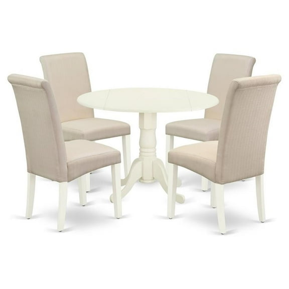 Atlin Designs 5-piece Wood Dining Set in Linen White/Cream