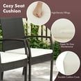 thumbnail image 4 of Costway 5PCS Patio  Dining Set Cushion Armchairs Acacia Wood Table with Umbrella Hole, 4 of 11
