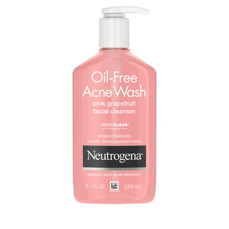 Neutrogena Oil-Free Pink Grapefruit Acne Facial Cleanser, 9.1 fl.