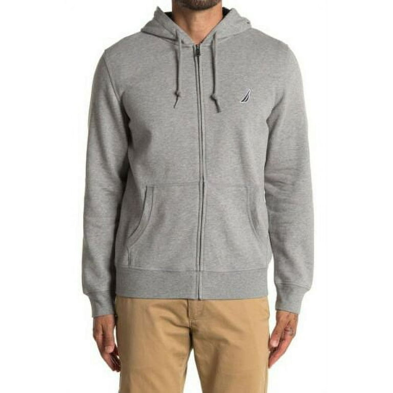 Nautica Men s STONE GREY HEATHER Full Zip Front Hoodie L Walmart