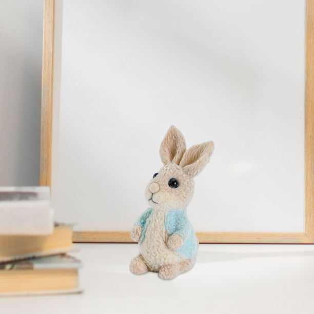 Estatuilla de conejo, regalo festivo, bricolaje, manualidades para el hogar, decoración, adorno de conejo de resina de Pascua para vacaciones en