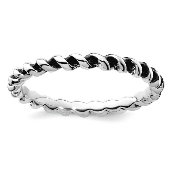2.5mm 925 Sterling Silver Stackable Oxidized Ring Size 6 Stackable Ring for Women - 1.6 Grams