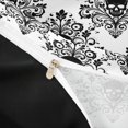 thumbnail image 4 of Homewish Goth Halloween Skull Twin Duvet Cover,Victorian Damask Twin Bedding,Black White,Black Reversible,2 Pieces,1 Duvet Cover and 1 Pillowcase, 4 of 6