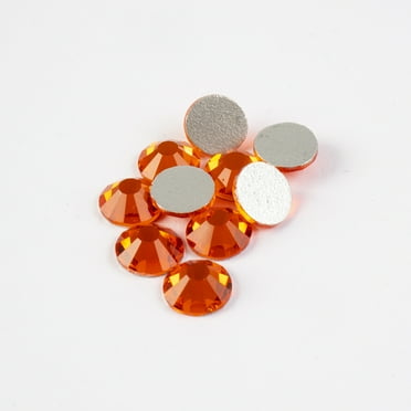Crystal Lane DIY 288pcs SS16 (4mm) Orange | Glass Round Flat Back Rhinestones