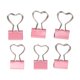 thumbnail image 2 of 60 clips para carpetas con mango en forma de corazón, color rosa, fuerte fuerza de sujeción, clips para carpetas de papel para billetes y ropa, 2 of 8
