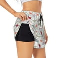 thumbnail image 3 of Lsque Cute Dinosaur Printed Women's Running Shorts with Liner Pockets,Elastic Quick Dry Workout Athletic Gym Yoga Shorts,Womens High Waist Shorts-X-Large, 3 of 9