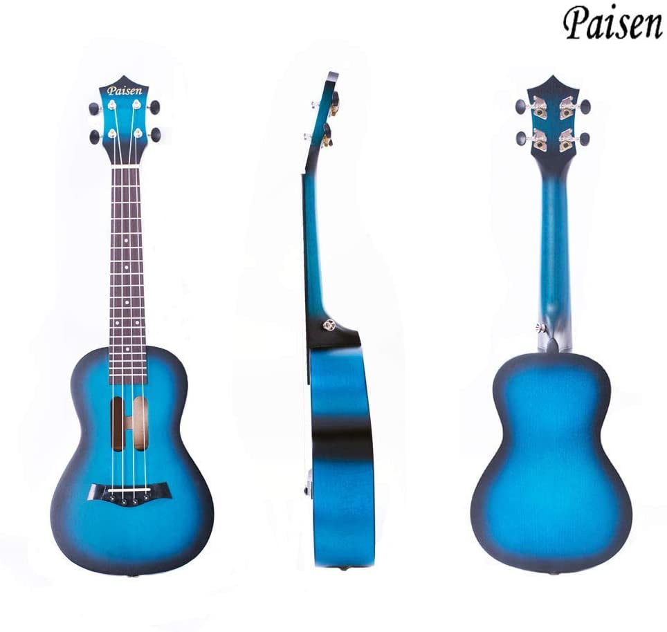 Best Gift Learn to play Kit Strap Paisen 23-Inch Cute Red Concert Ukulele for Beginner and Children with Ukulele Bag 