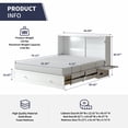 thumbnail image 2 of ZAFLY Queen Size Murphy Bed, Cabinet Bed with USB Charging Station, Convertible Bed with Storage Platform, Cabinet Chest Bed with Large Drawers for Living Room/Bedroom (White), 2 of 8