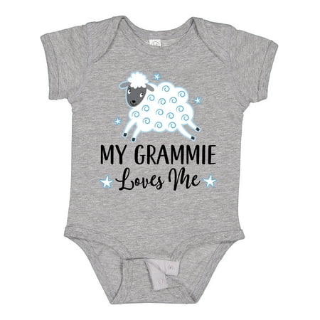 

Inktastic Grammie Loves Me Grandson Boy Lamb Boys or Girls Baby Bodysuit