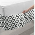 thumbnail image 2 of Geometric Bed Skirt, Greyscale Pattern Design Simple Style Stripes and Shapes Repetition Art, Elastic Bedskirt Dust Ruffle Wrap Around for Bedding Decor, 4 Sizes, White Charcoal Grey, by Ambesonne, 2 of 2