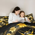 thumbnail image 4 of Feelyou Yellow Rustic Bee Twin Bedding Sets 7pcs, Boho Floral Bedding Comforter Set, 4 of 8