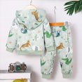 thumbnail image 6 of NOLDARES Boys Sweatsuits 2 Piece Outfits Kids Long Sleeve Hoodie Jogger Pants Set, Back to School Clothes Fall Winter Outfits(T046-Green), 6 of 9