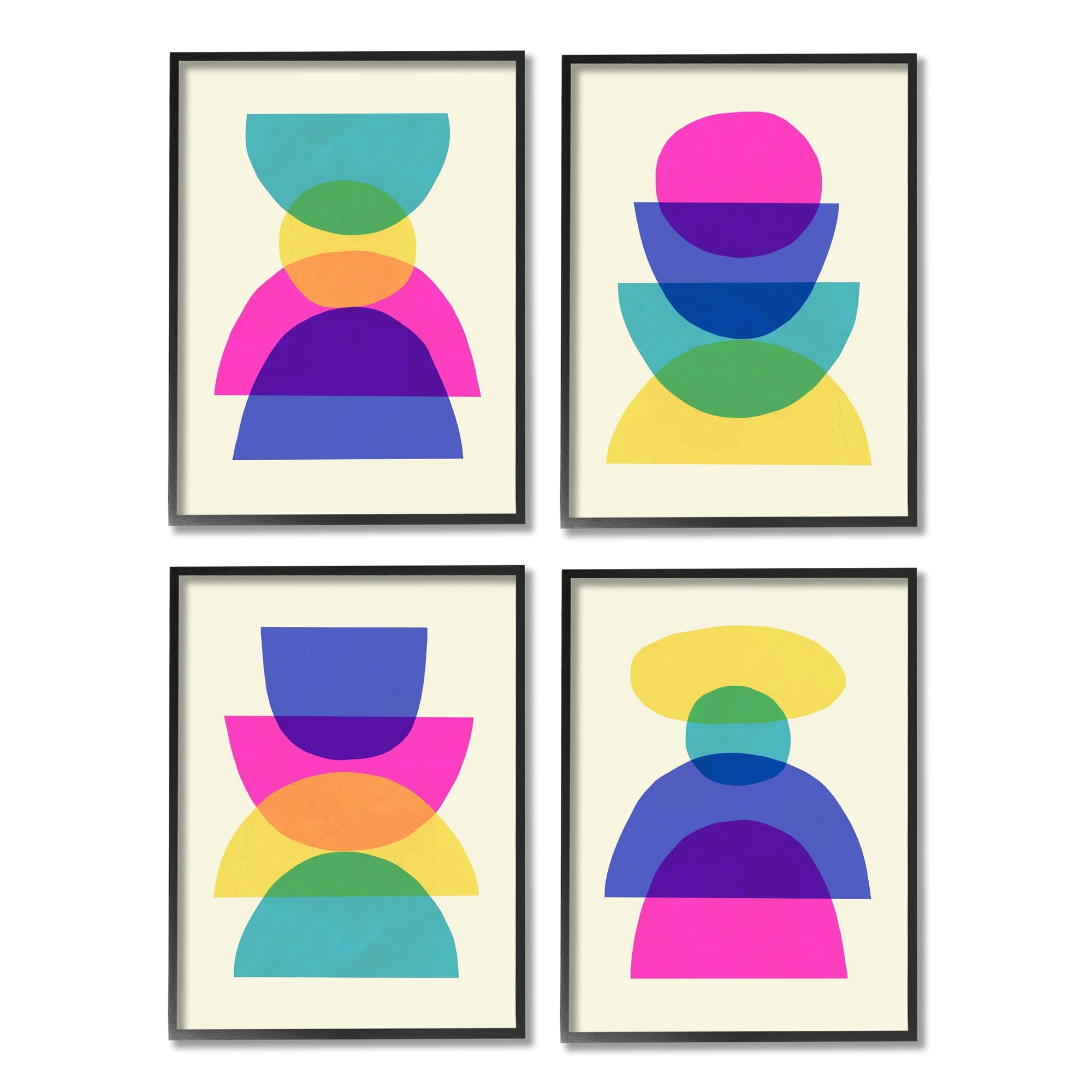 Stupell Industries Intergalactic Rainbow Abstract Transparent Geometric Shapes ,11 x 14, Design by Victoria Barnes