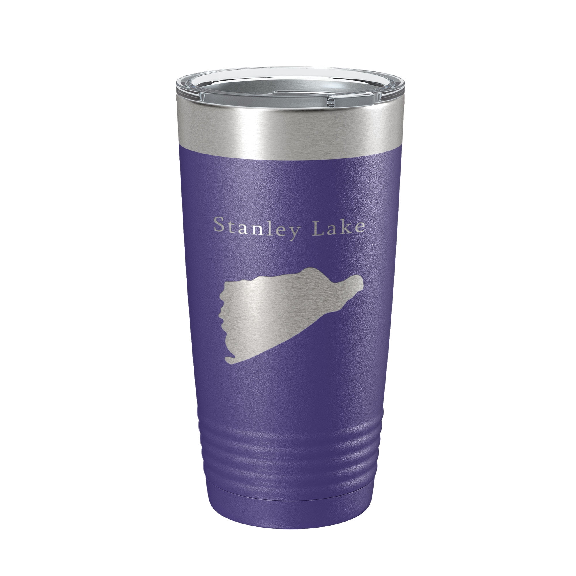 Stanley Lake Map Tumbler Travel Mug Insulated Laser Engraved Coffee Cup  Idaho 20 oz Purple 