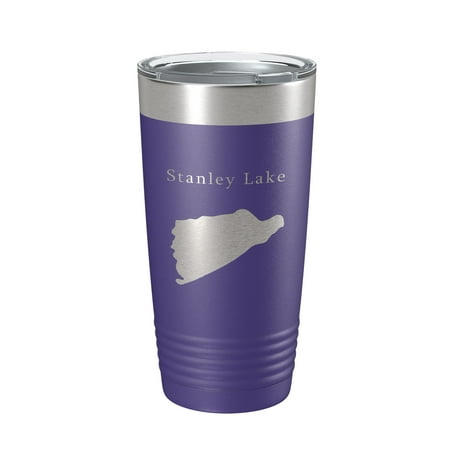 

Stanley Lake Map Tumbler Travel Mug Insulated Laser Engraved Coffee Cup Idaho 20 oz Purple