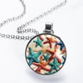 thumbnail image 2 of Starfish Elegant Glass Circular Pendant Necklace - Stylish Necklaces for Women, 2 of 5