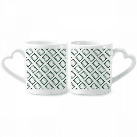 

Movies Playing Seal Patterns Couple Porcelain Mug Set Cerac Lover Cup Heart Handle
