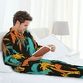 thumbnail image 4 of Mens Pajamas Set, Palm Trees Button Down Long Sleeve Loungewear Sleepwear Pjs sets for Men, 4 of 5