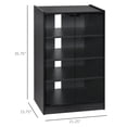 thumbnail image 3 of Newboti Furniture 5-Tier Media Stand Cabinet with 3-Level Adjustable Shelves, Tempered Glass Doors, and Cable Management, Distressed Black BN.3139, 3 of 9