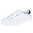 thumbnail image 1 of Zapatos blancos de mujer, estilo coreano de verano, zapatos de mujer de una sola capa, planos, con punta redonda, zapatos casuales con tiras cruzadas, zapatos de tabla, 1 of 6