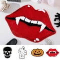thumbnail image 3 of Decoración de baño de Halloween, alfombra con forma de Halloween, divertida alfombra de baño antideslizante con dibujos de calabaza vampiro, alfombra de baño de felpa, alfombras de ducha lavables, 3 of 5
