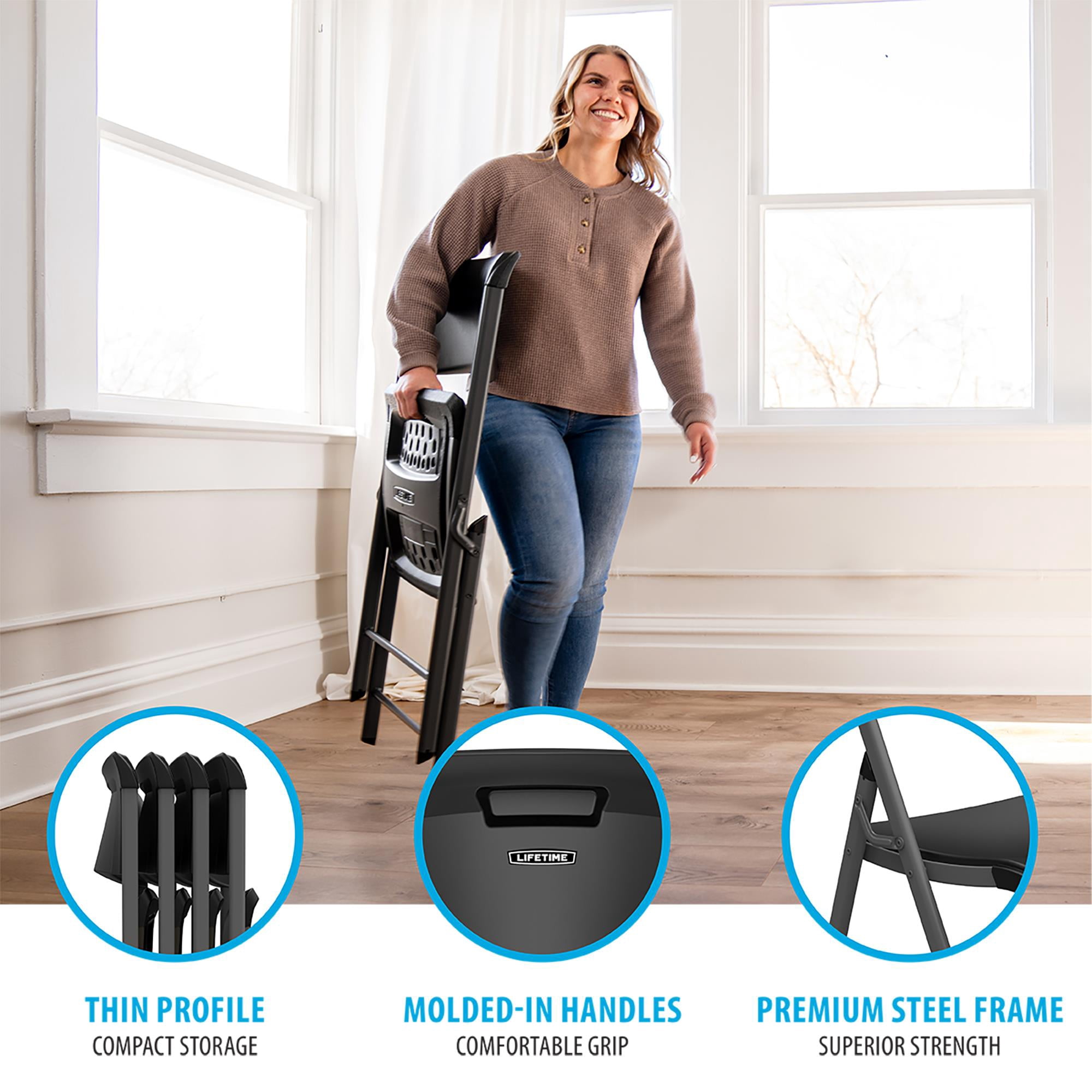Lifetime A-Frame Folding Chair, Black (Set of 4)-81169