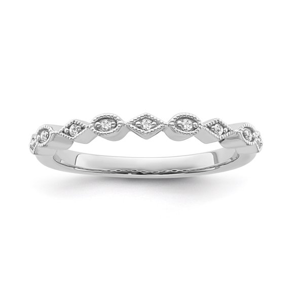 Araiya Fine Jewelry Sterling Silver Diamond Band Ring (1/20 cttw, I-J Color, I2-I3 Clarity), Size 7