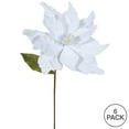 thumbnail image 2 of Vickerman 22" White Poinsettia Artificial Christmas Flower, 6 per Bag, 2 of 2