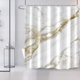 thumbnail image 2 of Abstract Minimalism White and Gold Ink Art Marble Shower Curtain for Bathroom Modern High Definition Printing Waterproof Shower Curtain with Hooks Bathroom Decor 72x84 inch, 2 of 6