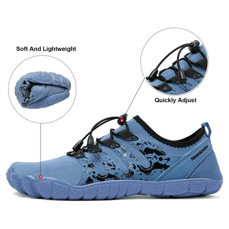 WOTTE Men's Quick-Dry Water Shoes, Barefoot Aqua Socks for Swim