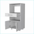 thumbnail image 4 of Kitchen Pantry Cabinet Microwave Stand with Drawer & Storage, White Engineered Wood | Rectangular | Kitchen, 4 of 7