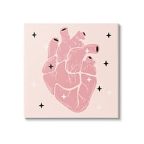 Stupell Pink Goth Anatomical Heart Beauty & Fashion Painting Gallery Wrapped Canvas Print Wall Art
