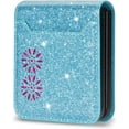 thumbnail image 6 of for Samsung Galaxy Z Flip 5 Case with Card Holder for Women, Bling Glitter Premium Leather Wallet Phone Case Protective Cover for Samsung Galaxy Z Flip5 5G XKK Blue, 6 of 17