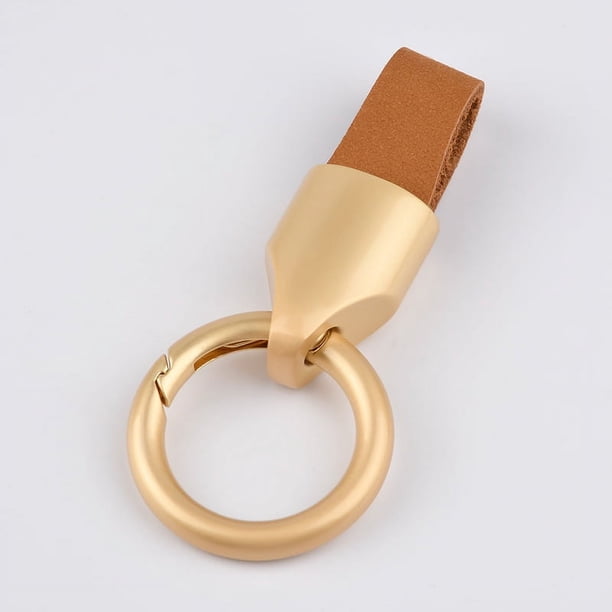 LLavero de coche de piel de vaca esmerilada, sencillo, ligero, de lujo, para colgar en la cintura, llavero de cuero para mujer, pequeño colgante antipérdida