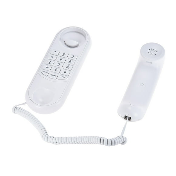 Portable Corded Telephone Phone Pause/ Redial/ Flash Wall Mountable Base Handset for House Home Call Center Office Company Hotel